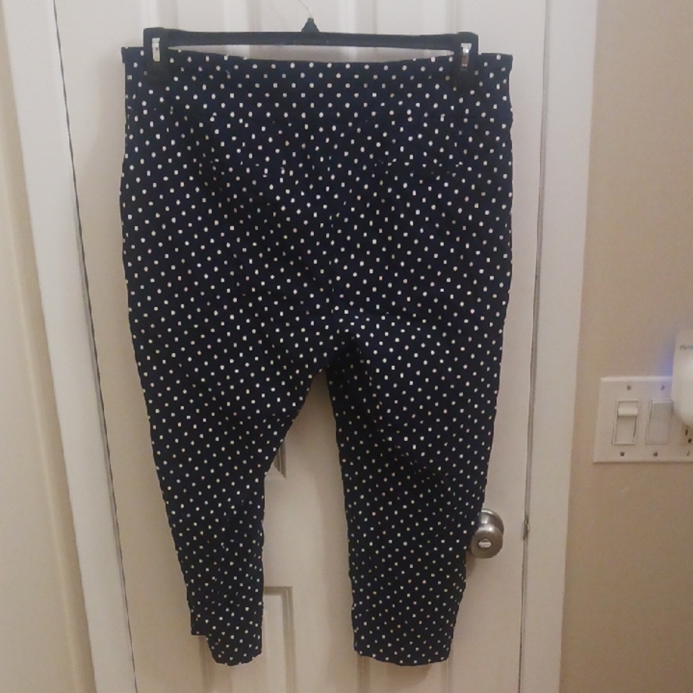 Charter Club Navy Polka Dot Capris - Picture 6 of 9